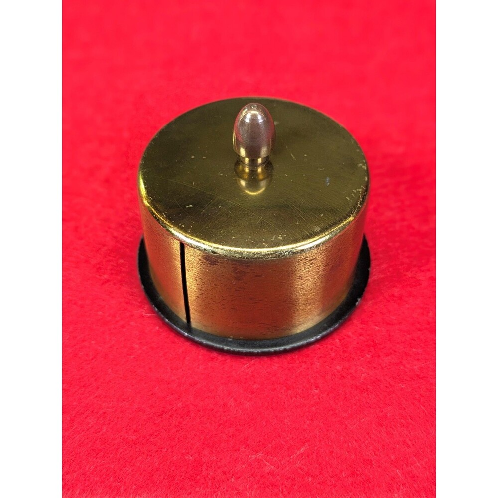 Vintage Round Brass Stamp roll holder Felt bottom